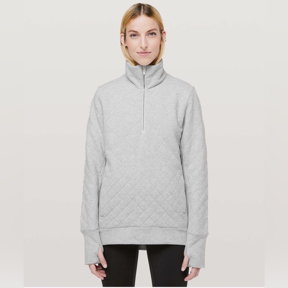 Lululemon Forever Warm Pullover Heathered Vapor Gray  Sweatshirt Cozy Size 4